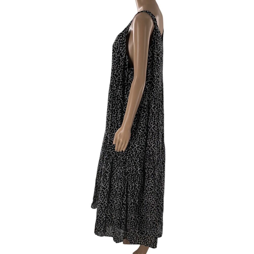 Joie Black Caviar Large White Floral Tiered Cotton Maxi Dress - Picture 5 of 9